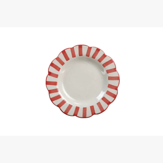 Ceramic stripe Salad Plate | Red Plate Casa Amarosa