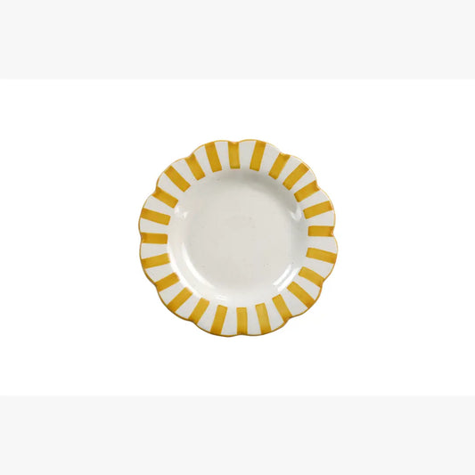 Ceramic stripe Salad Plate | Yellow Plate Casa Amarosa