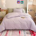 Chloe Pastel Candy Cotton Bedding Set / Purple Plaid