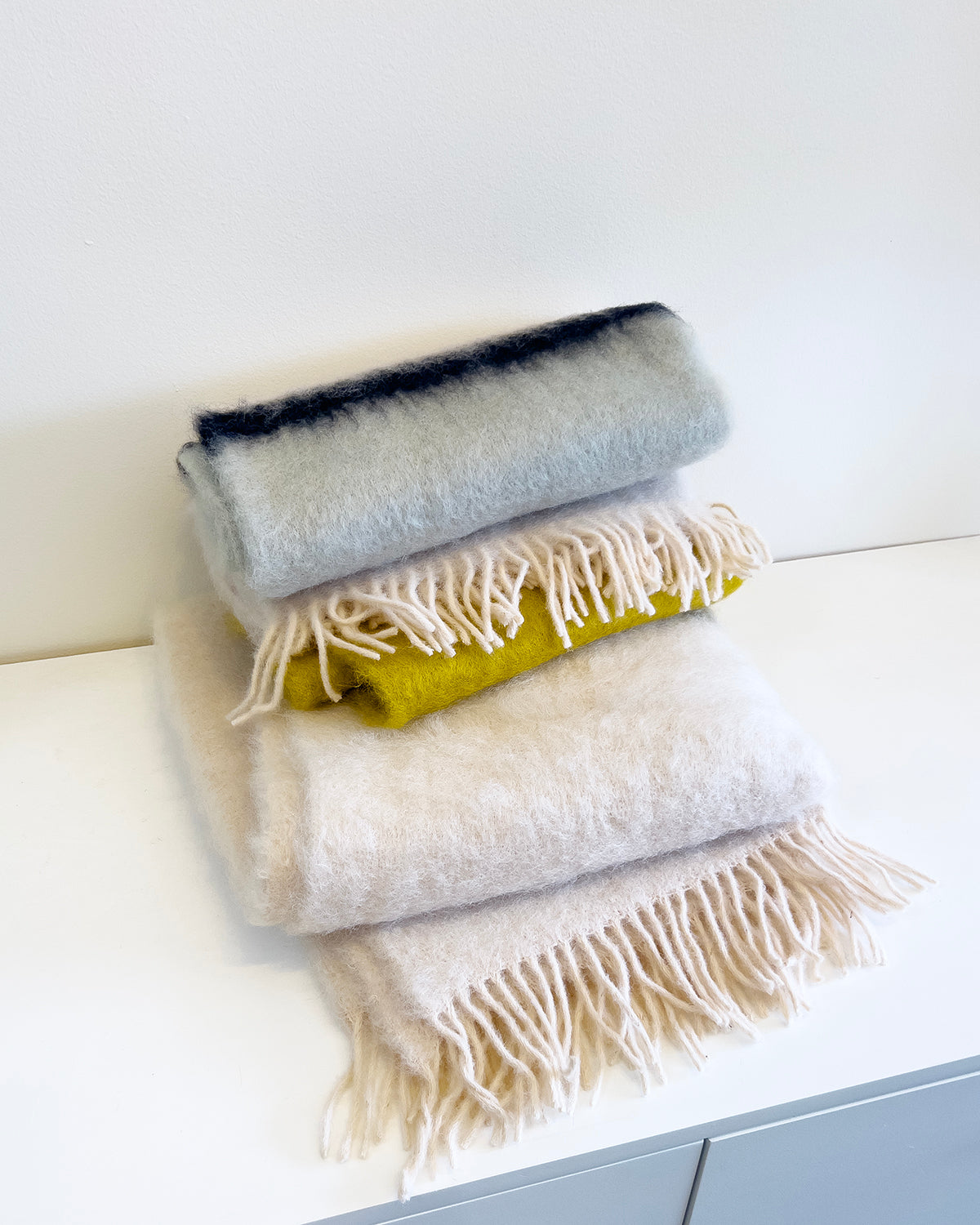 Color Block Mohair Blanket Throw Throw atacama home
