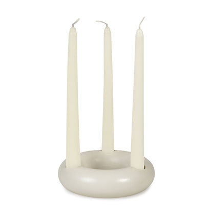 Nordic Donut Concrete Candle Holder | Set of 2 | Ivory