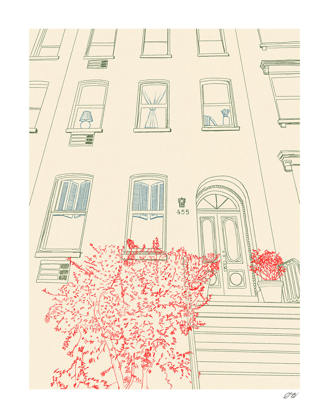 Townhouse Print by Stephanie Browne