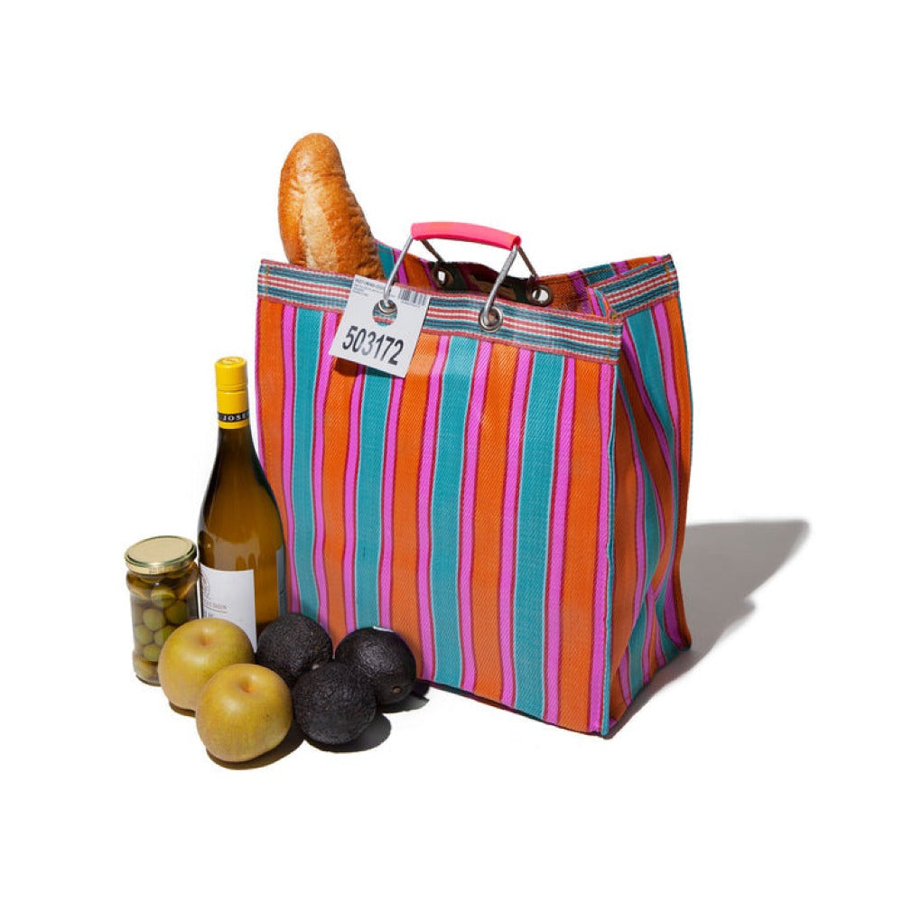 Recycled Plastic Stripe Tote Bag | Square