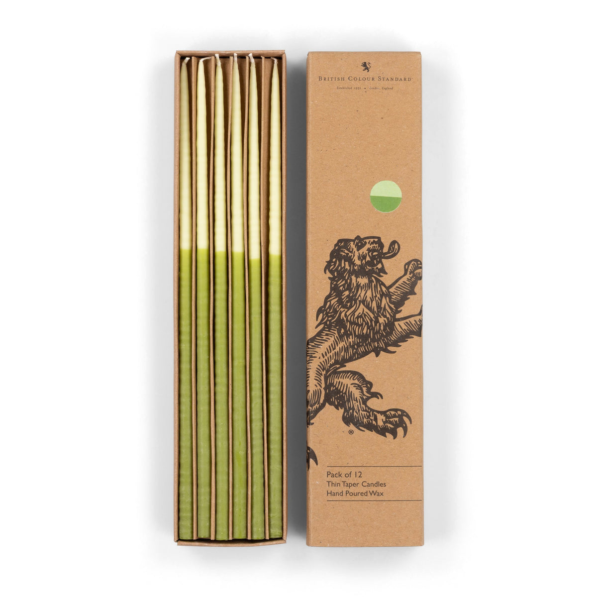 Thin Taper Candles - Two-Tone in Pistachio and Eau De Nil