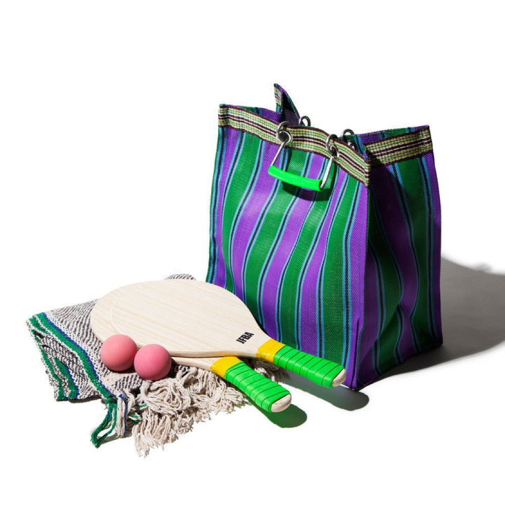 Recycled Plastic Stripe Tote Bag | Square