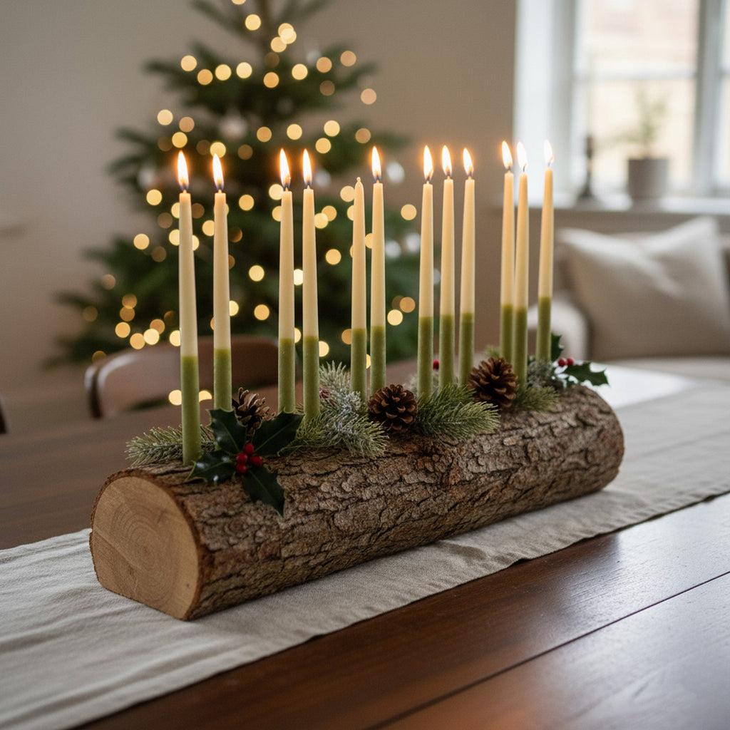 Thin Taper Candles - Two-Tone in Pistachio and Eau De Nil