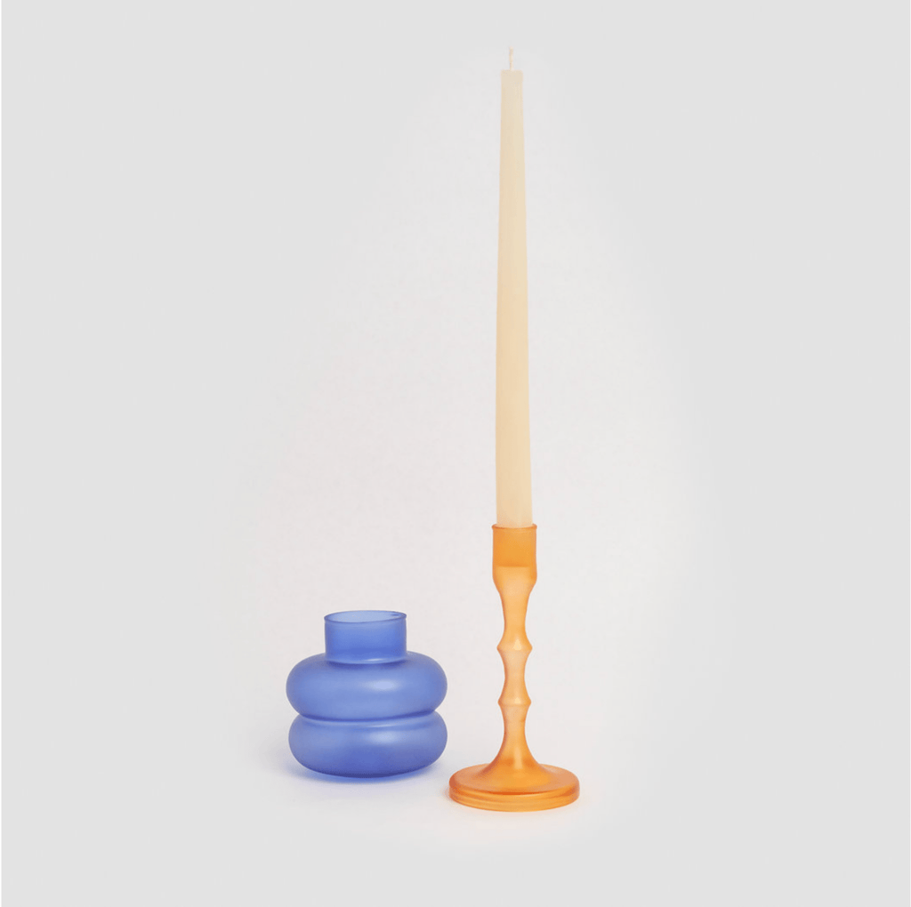 Couples Handmade Glass Candleholders