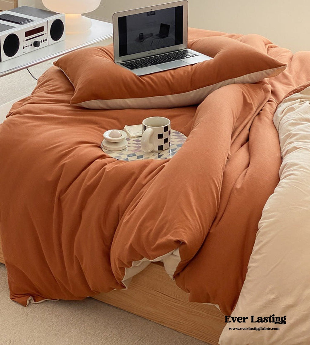 Duo Earth Tone Jersey Knit Bedding Set