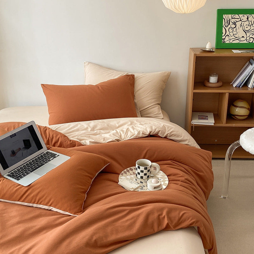 Duo Earth Tone Jersey Knit Bedding Set