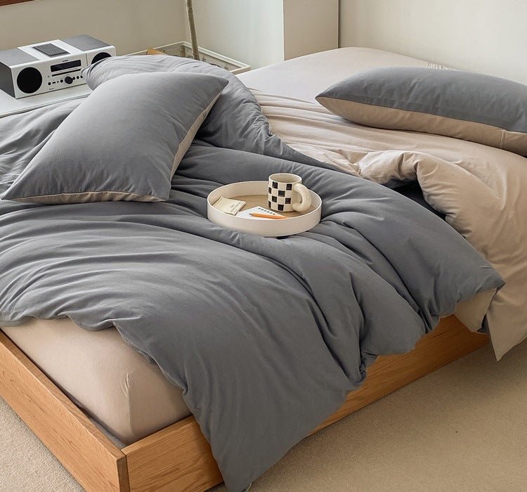 Duo Earth Tone Jersey Knit Bedding Set