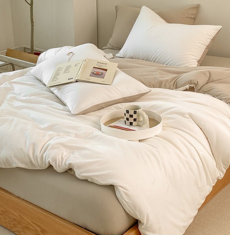 Duo Earth Tone Jersey Knit Bedding Set