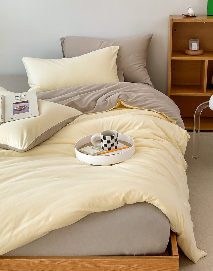 Duo Earth Tone Jersey Knit Bedding Set