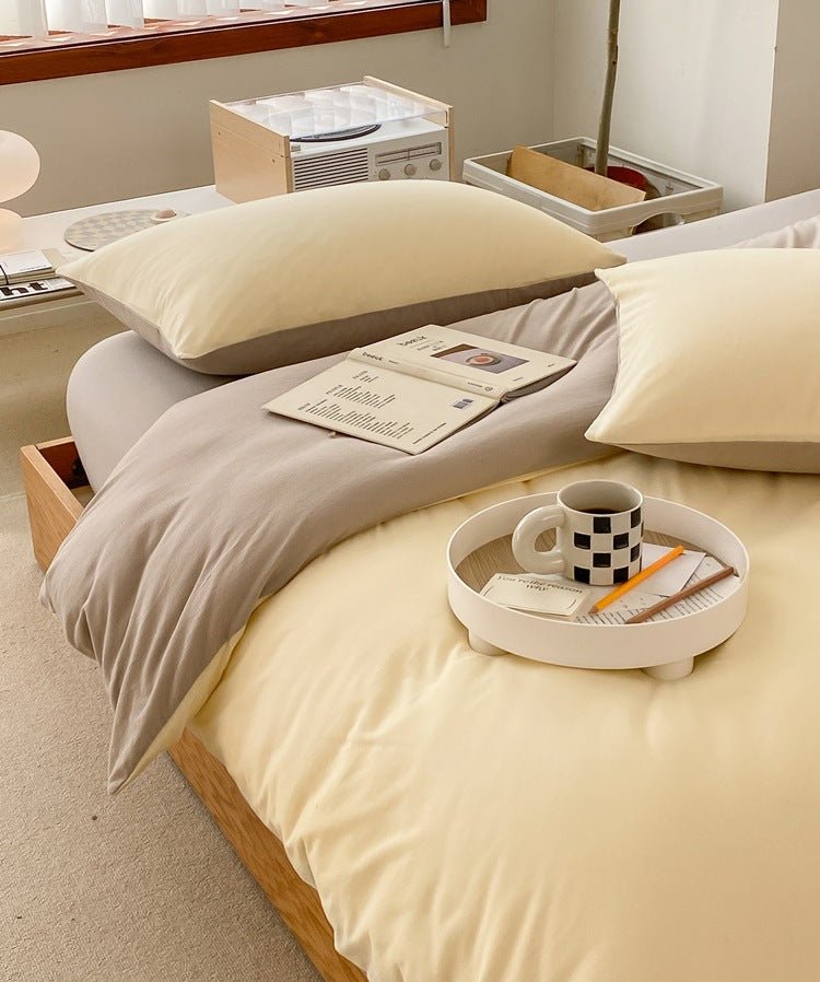 Duo Earth Tone Jersey Knit Bedding Set