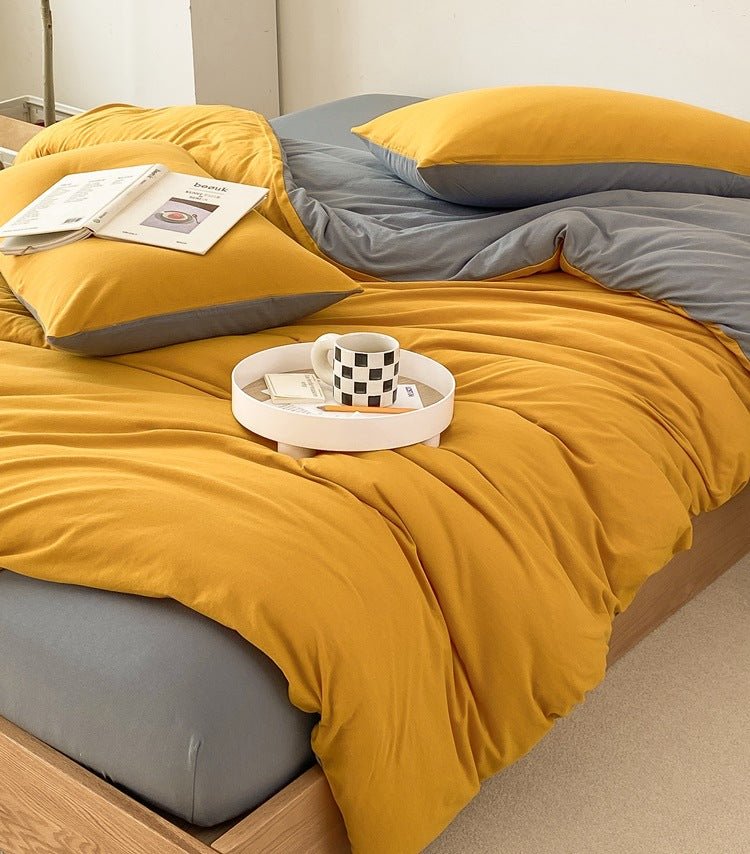 Duo Earth Tone Jersey Knit Bedding Set