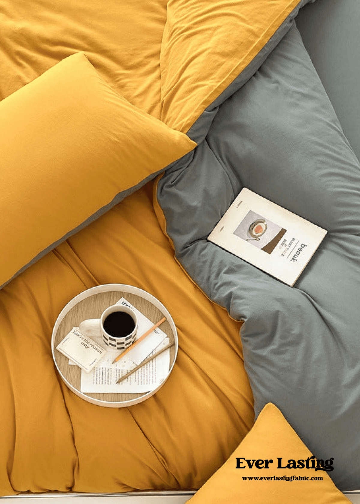 Duo Earth Tone Jersey Knit Bedding Set / White Beige
