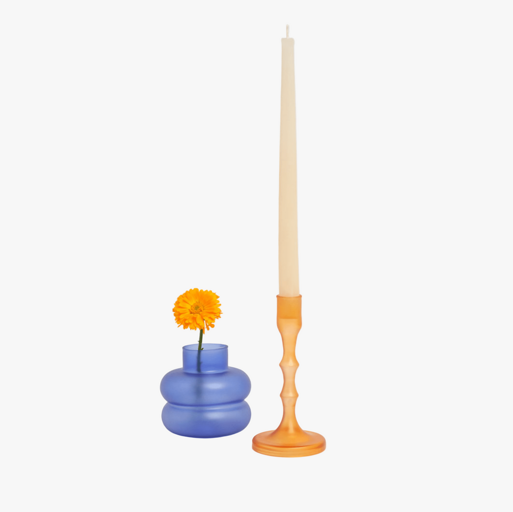 Couples Handmade Glass Candleholders