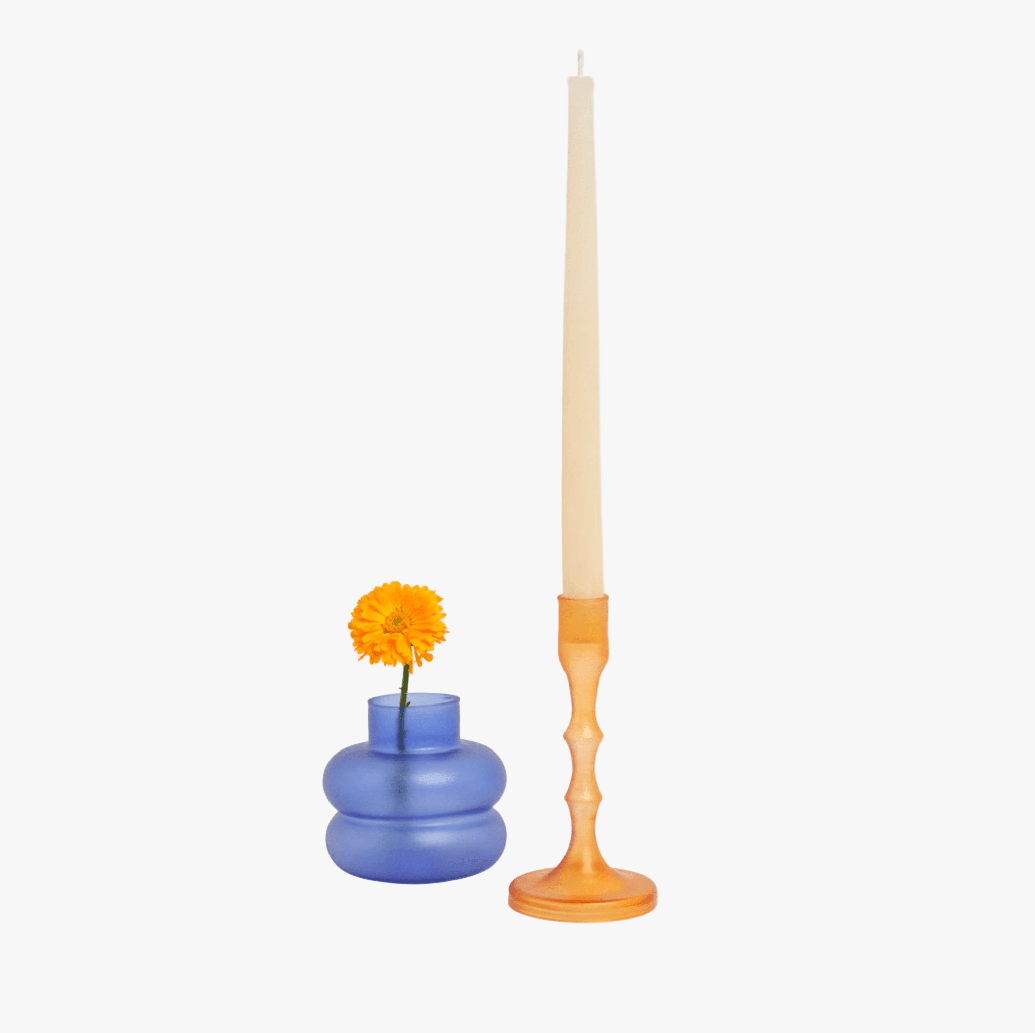 Couples Handmade Glass Candleholders