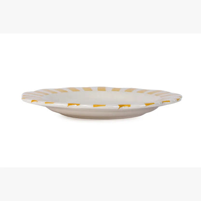 Ceramic Stripe Dinner Plate | Yellow Plate Casa Amarosa