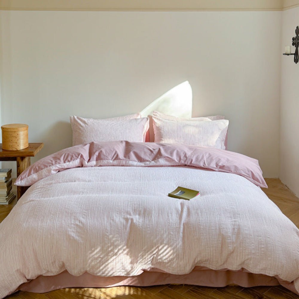 Emma Duo Striped Jacquard Bedding Set / Purple