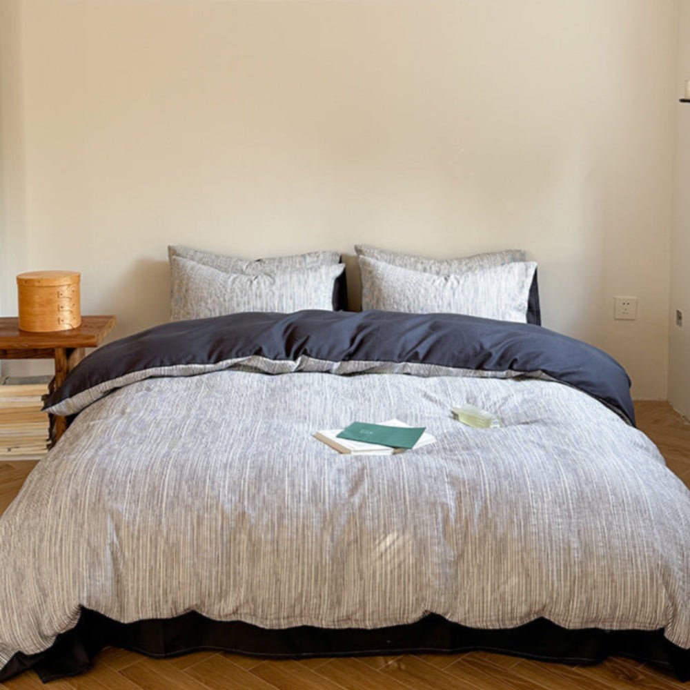 Emma Duo Striped Jacquard Bedding Set / Purple