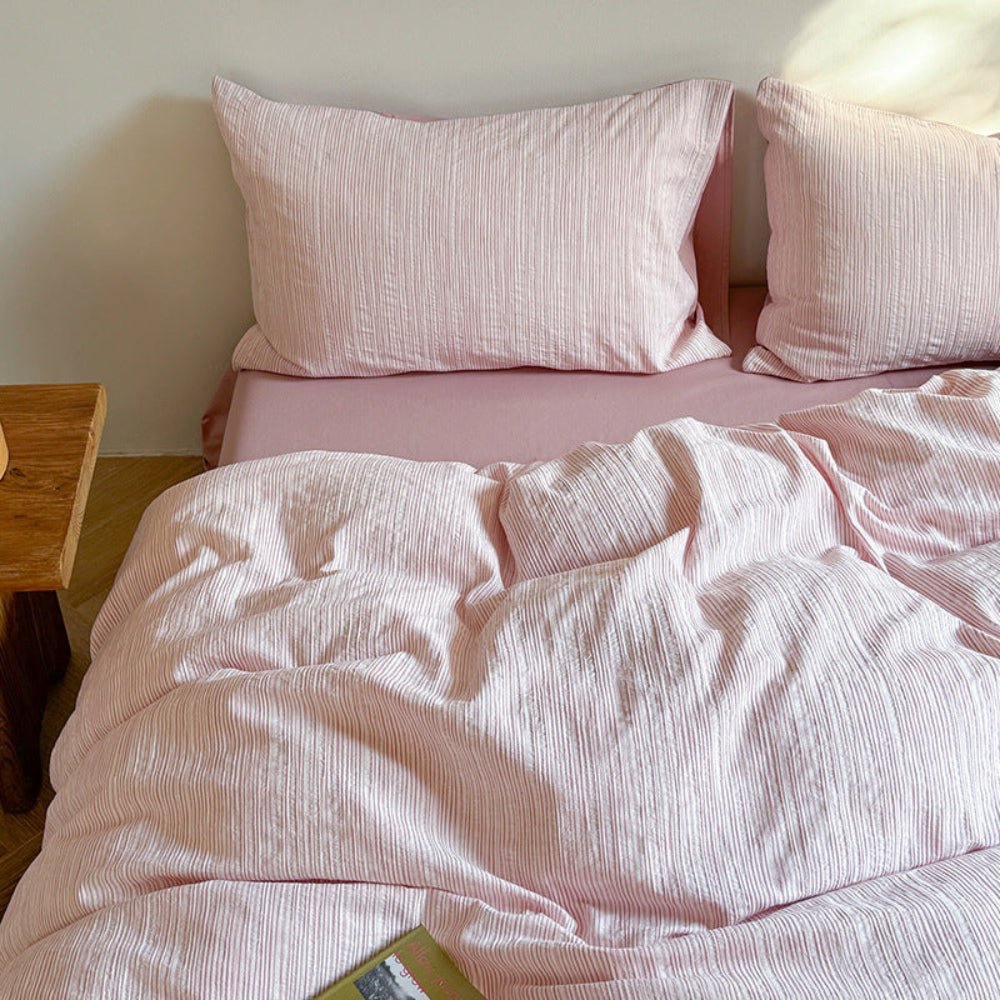 Emma Duo Striped Jacquard Bedding Set / Purple