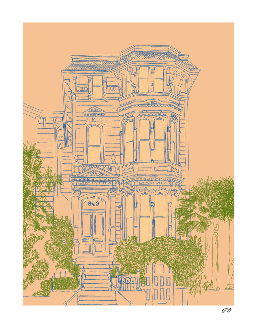 Victorian House Print by Stephanie Browne