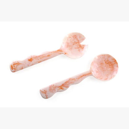 Resin Salad Server Set | Pink salad server Casa Amarosa