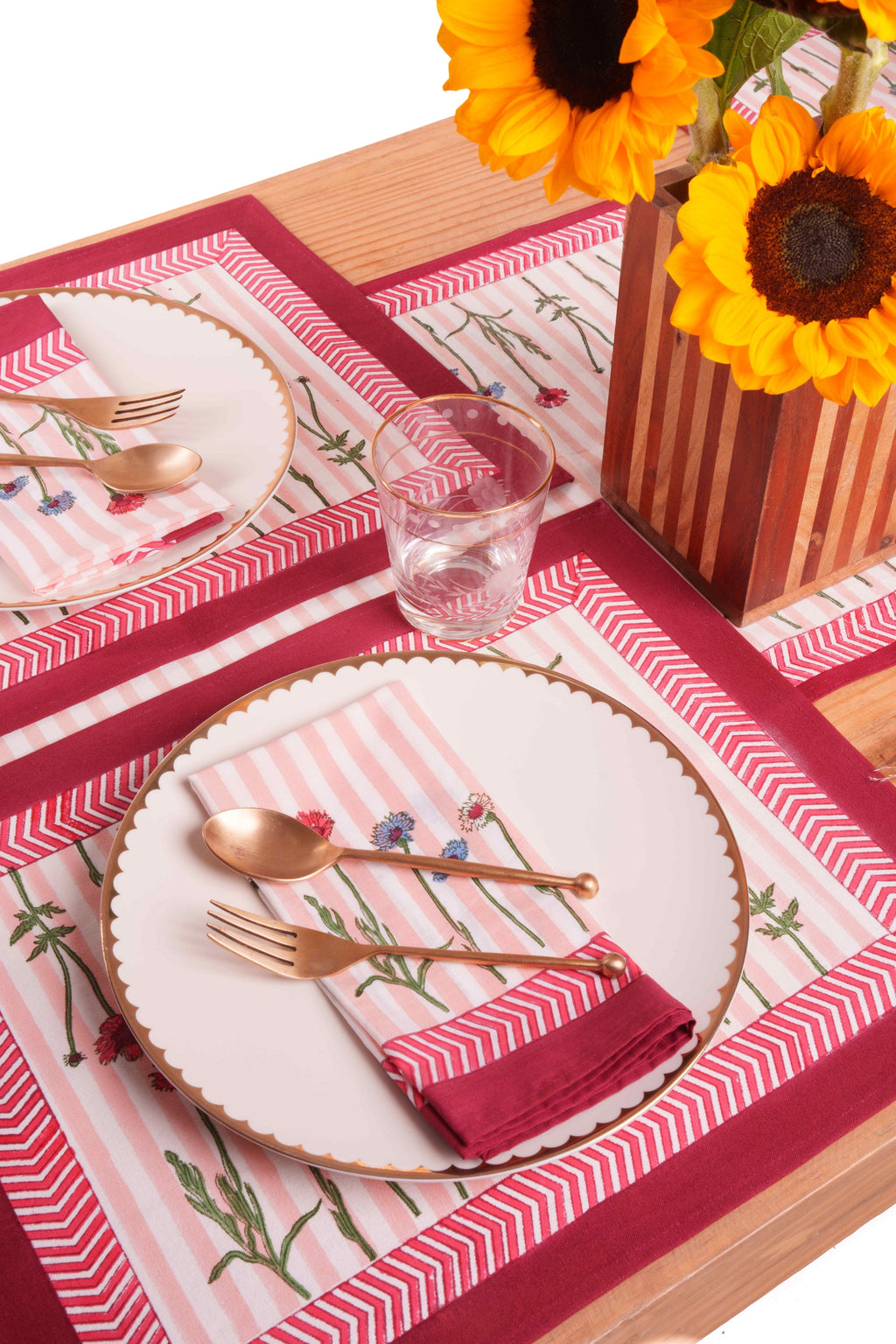 Wildflower Blockprint Napkins | Set of 4