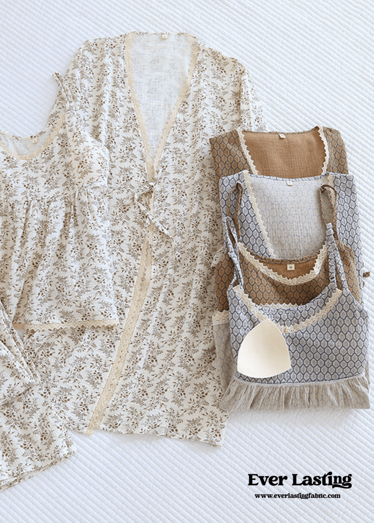 Floral Cotton Pajama Set with Cardigan