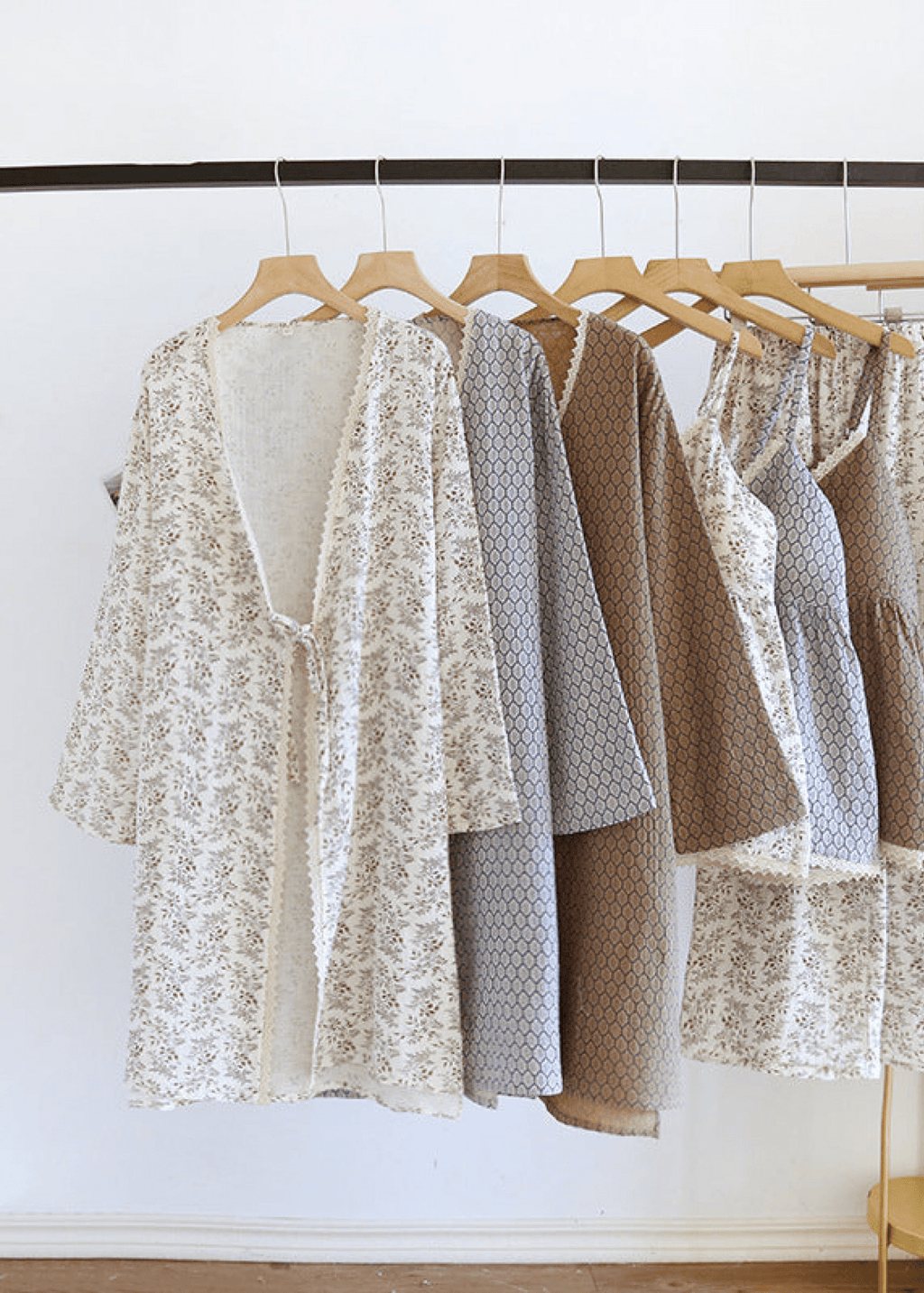 Floral Cotton Pajama Set with Cardigan