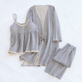 Floral Cotton Pajama Set with Cardigan