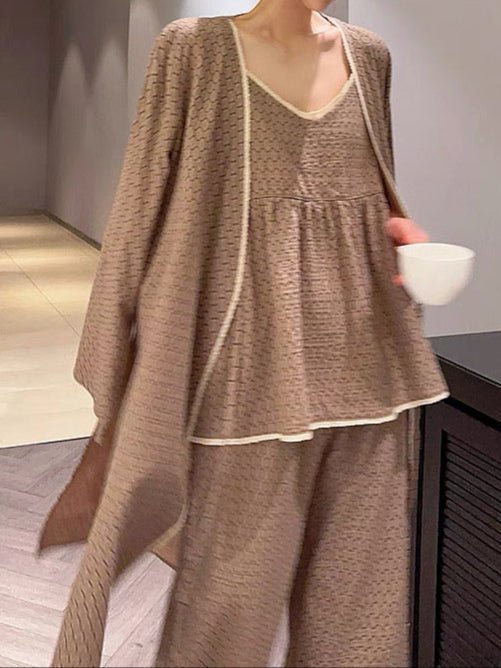 Floral Cotton Pajama Set with Cardigan