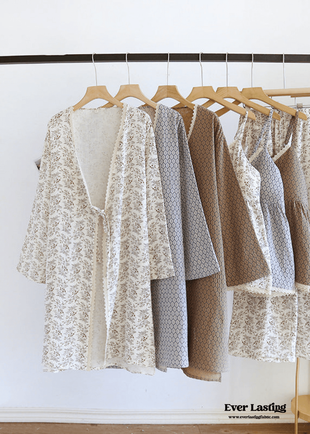 Floral Cotton Pajama Set with Cardigan