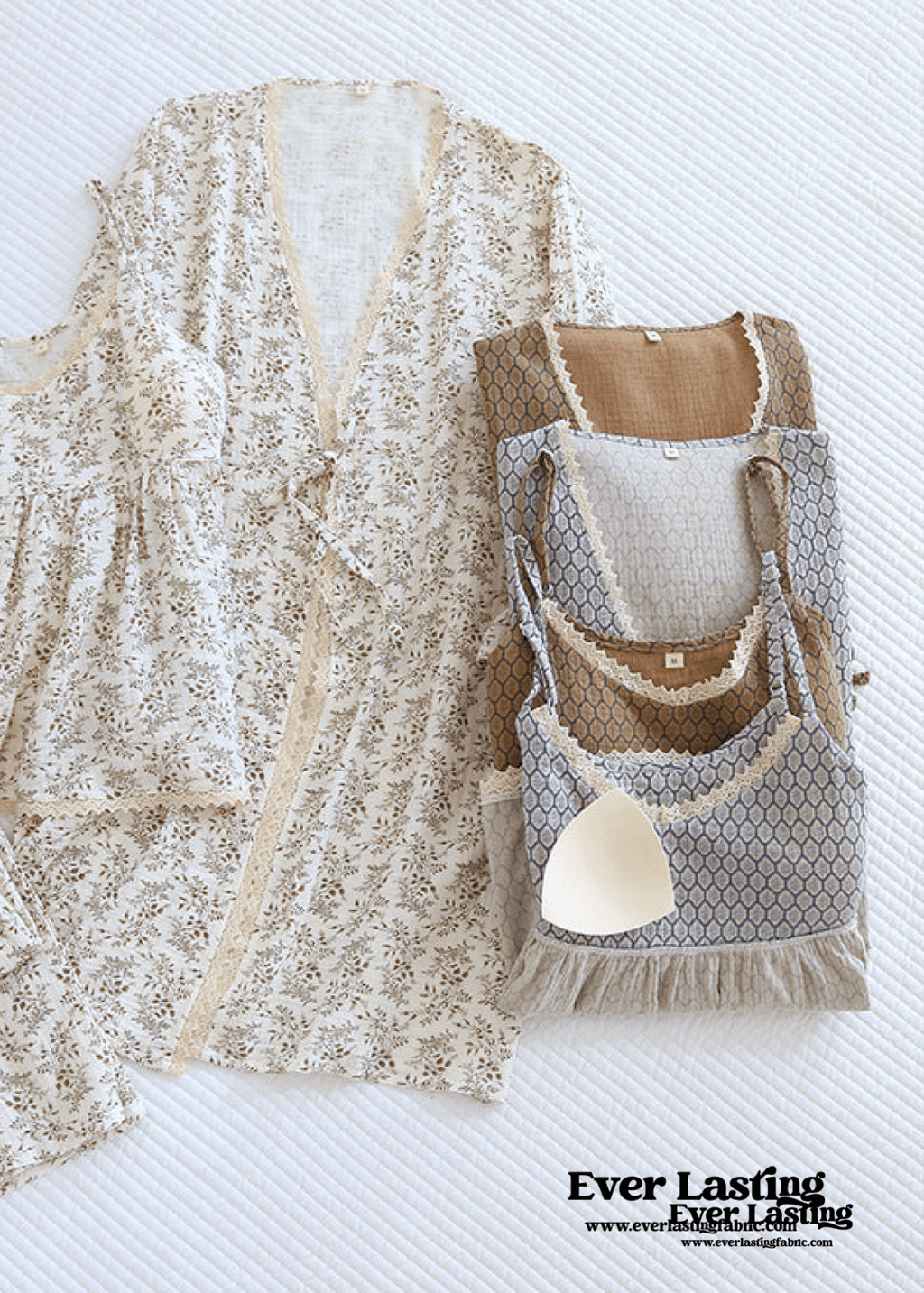 Floral Cotton Pajama Set with Cardigan
