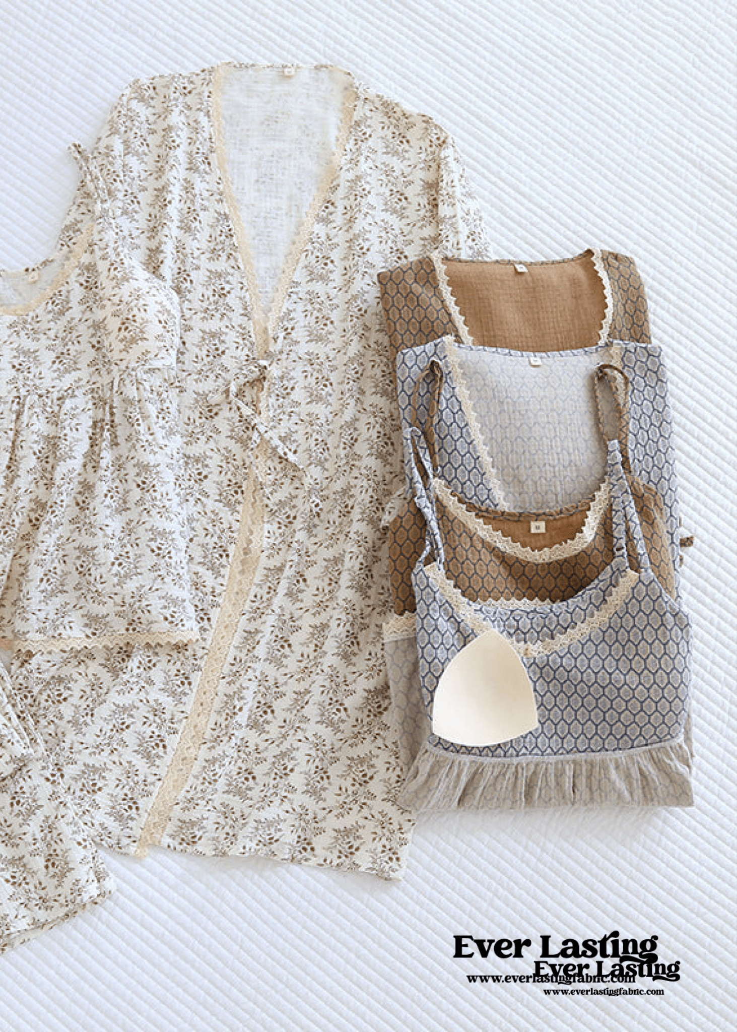 Floral Cotton Pajama Set with Cardigan