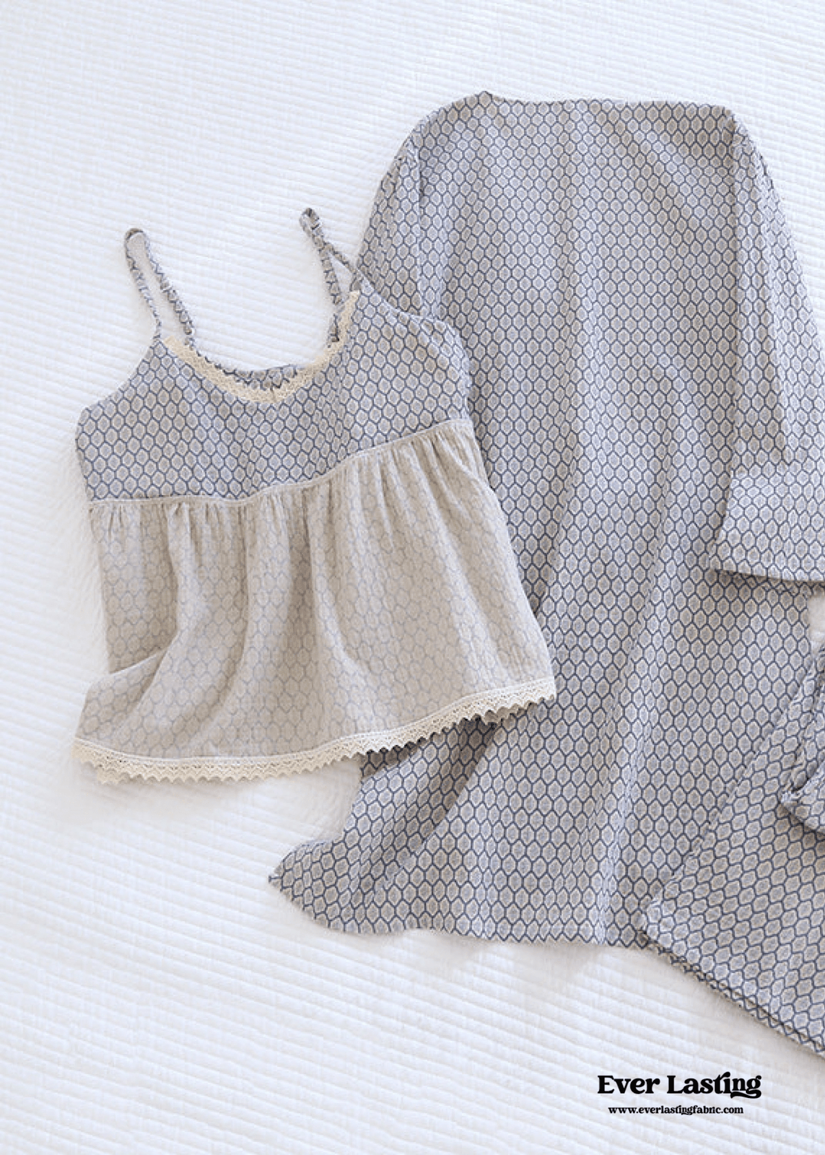 Floral Cotton Pajama Set with Cardigan