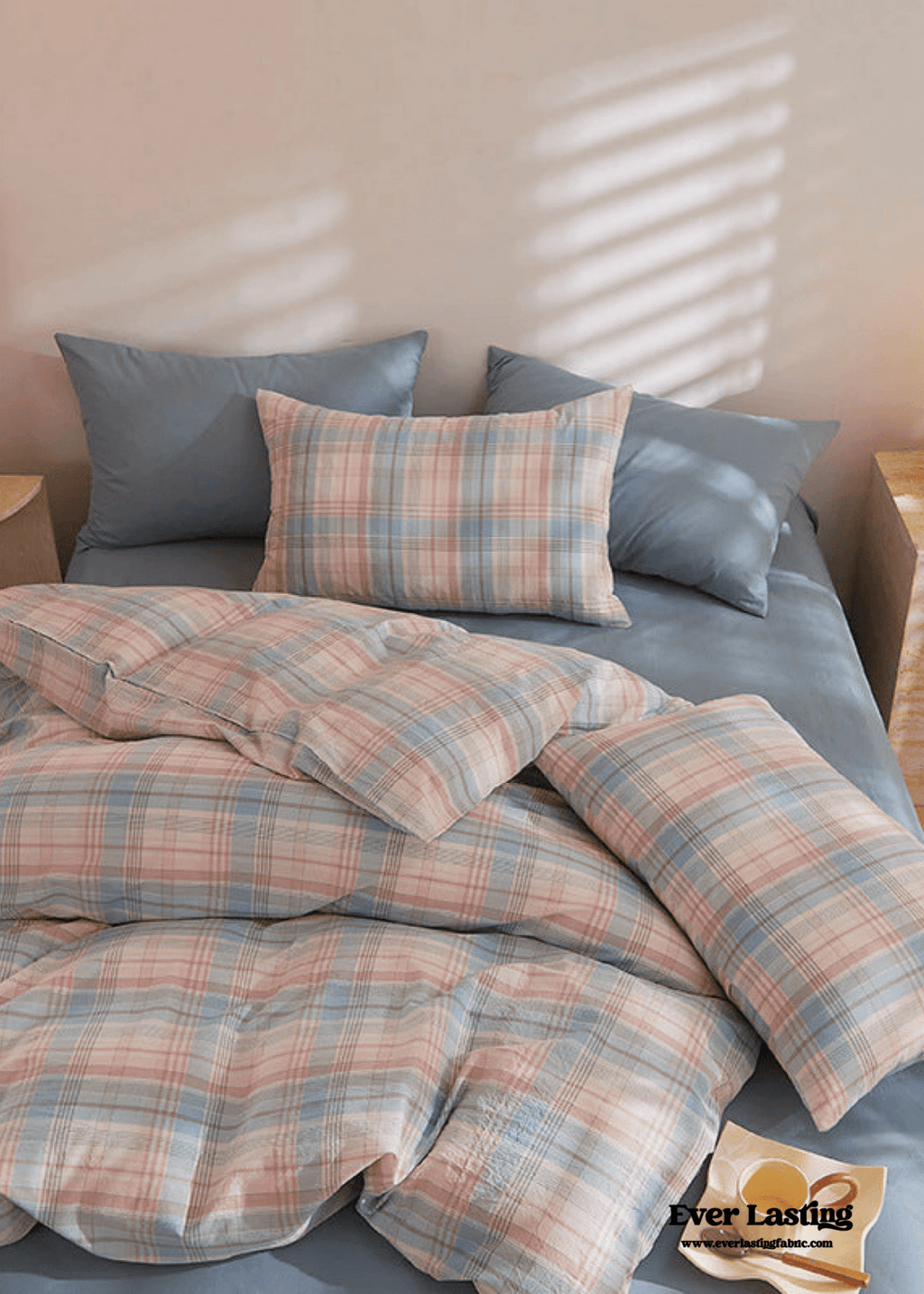 Fresh Plaid Washed Cotton Duvet Cover