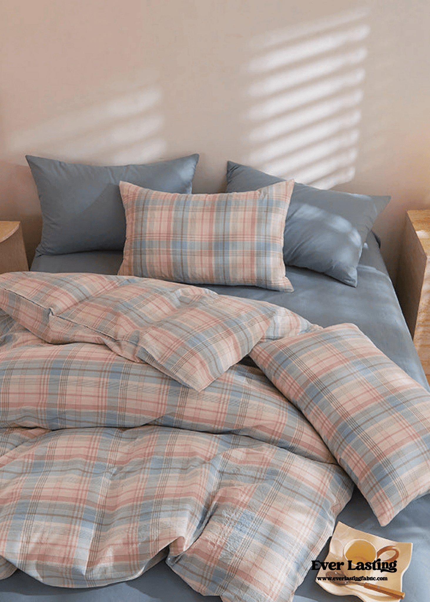Fresh Plaid Washed Cotton Duvet Cover