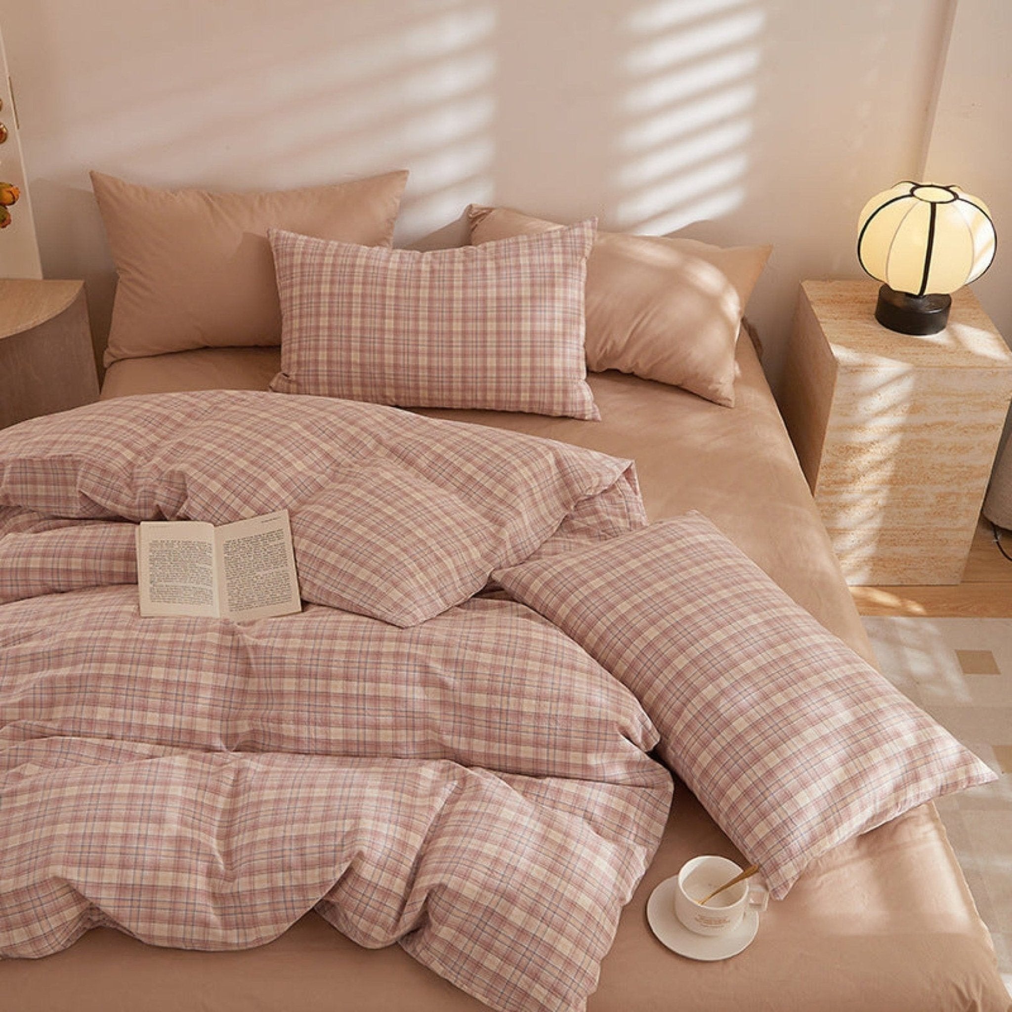 Fresh Plaid Washed Cotton Duvet Cover