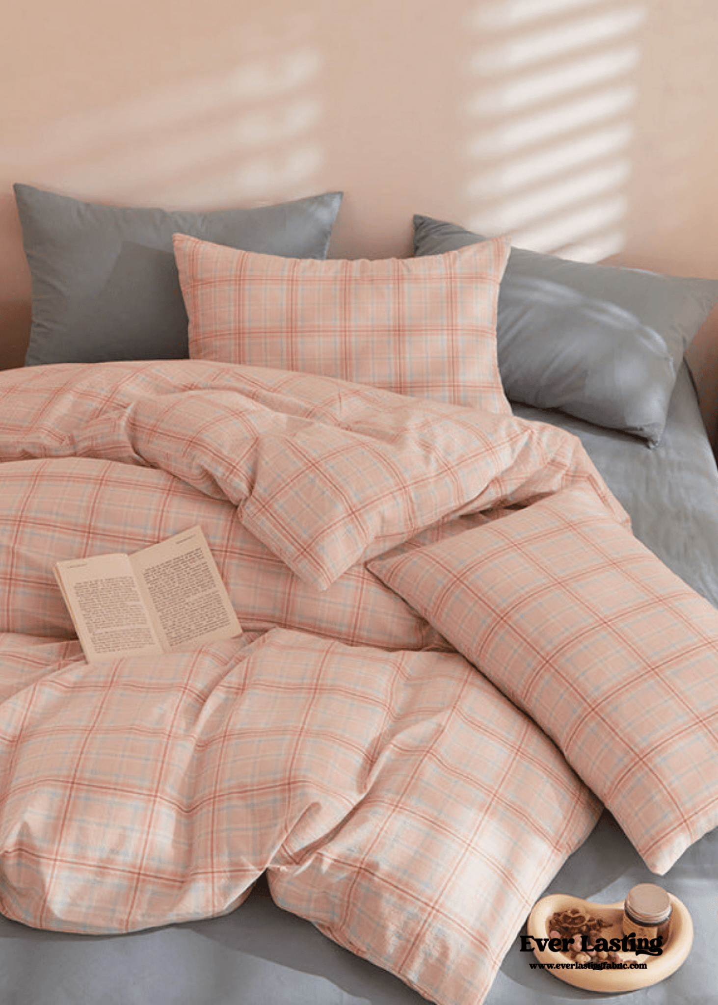 Fresh Plaid Washed Cotton Duvet Cover