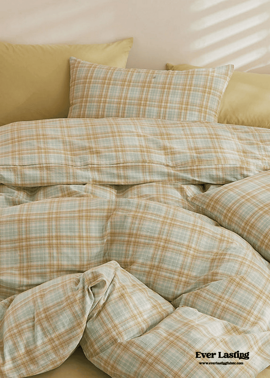 Fresh Plaid Washed Cotton Duvet Cover
