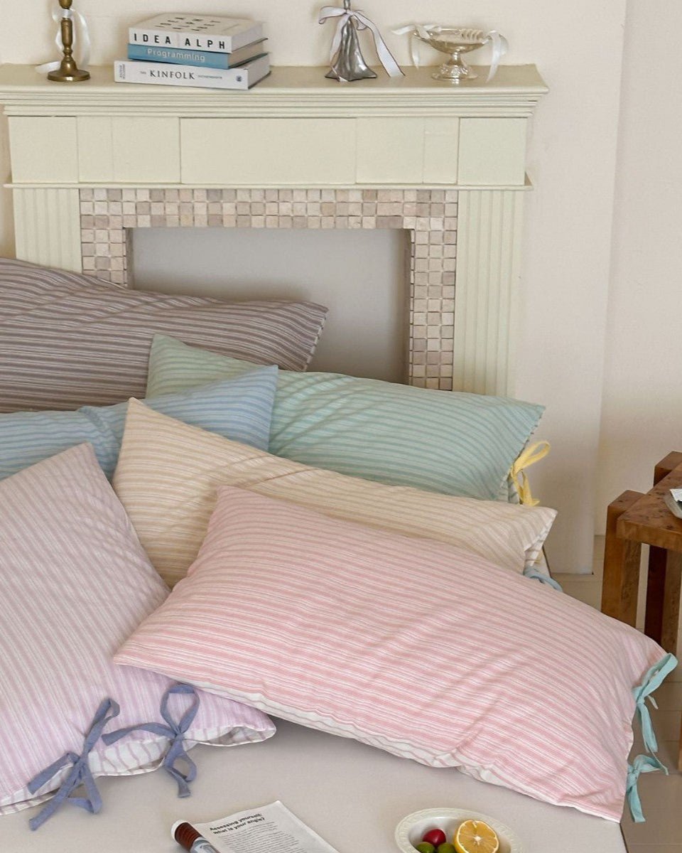 Josie Bow Tied Stripe Pillowcases