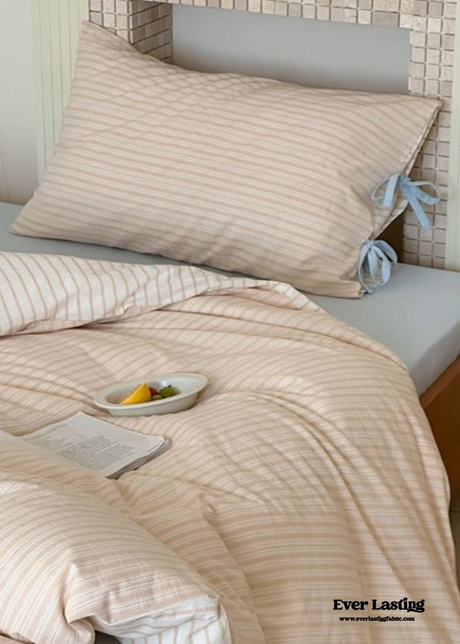Josie Bow Tied Striped Bedding Set