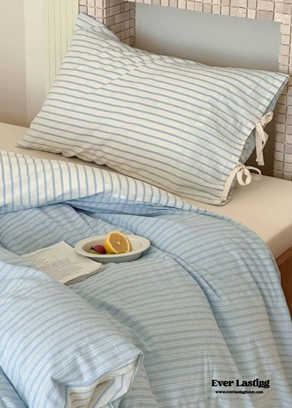 Josie Bow Tied Striped Bedding Set