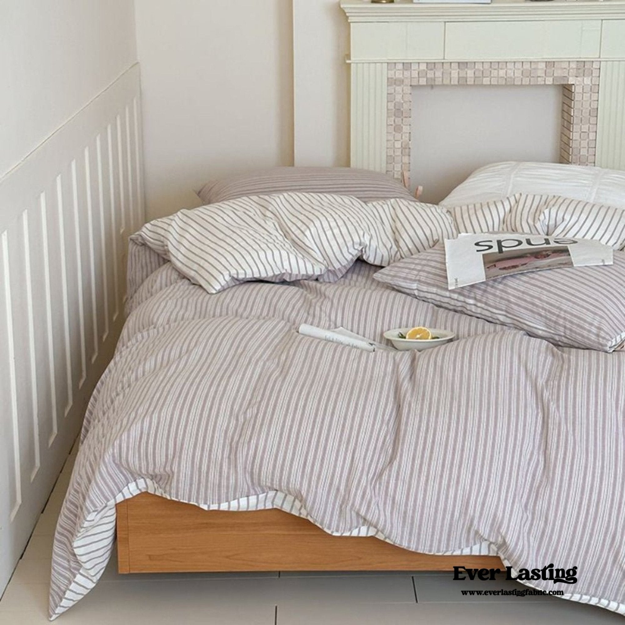 Josie Bow Tied Striped Bedding Set