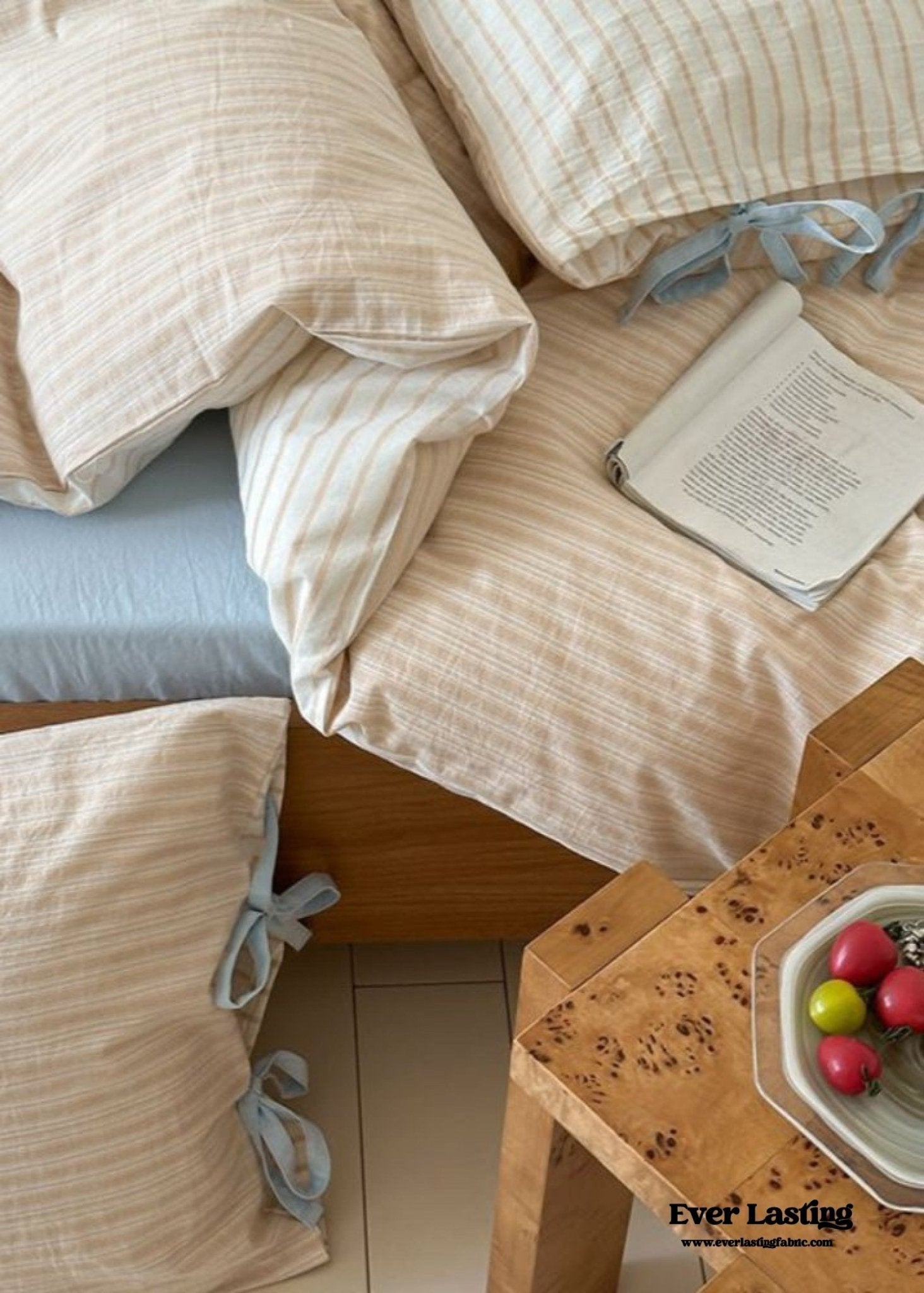Josie Bow Tied Striped Bedding Set