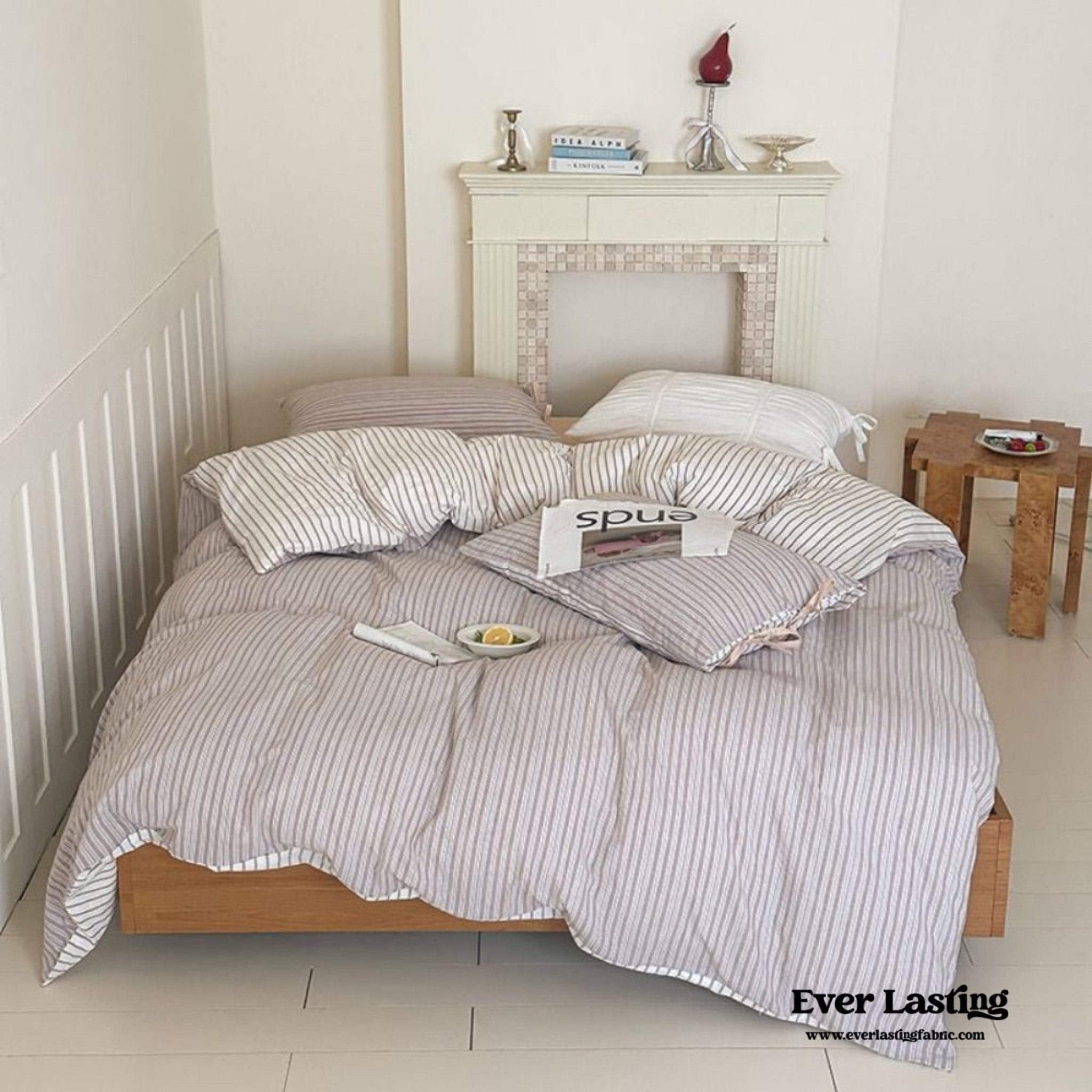 Josie Bow Tied Striped Bedding Set