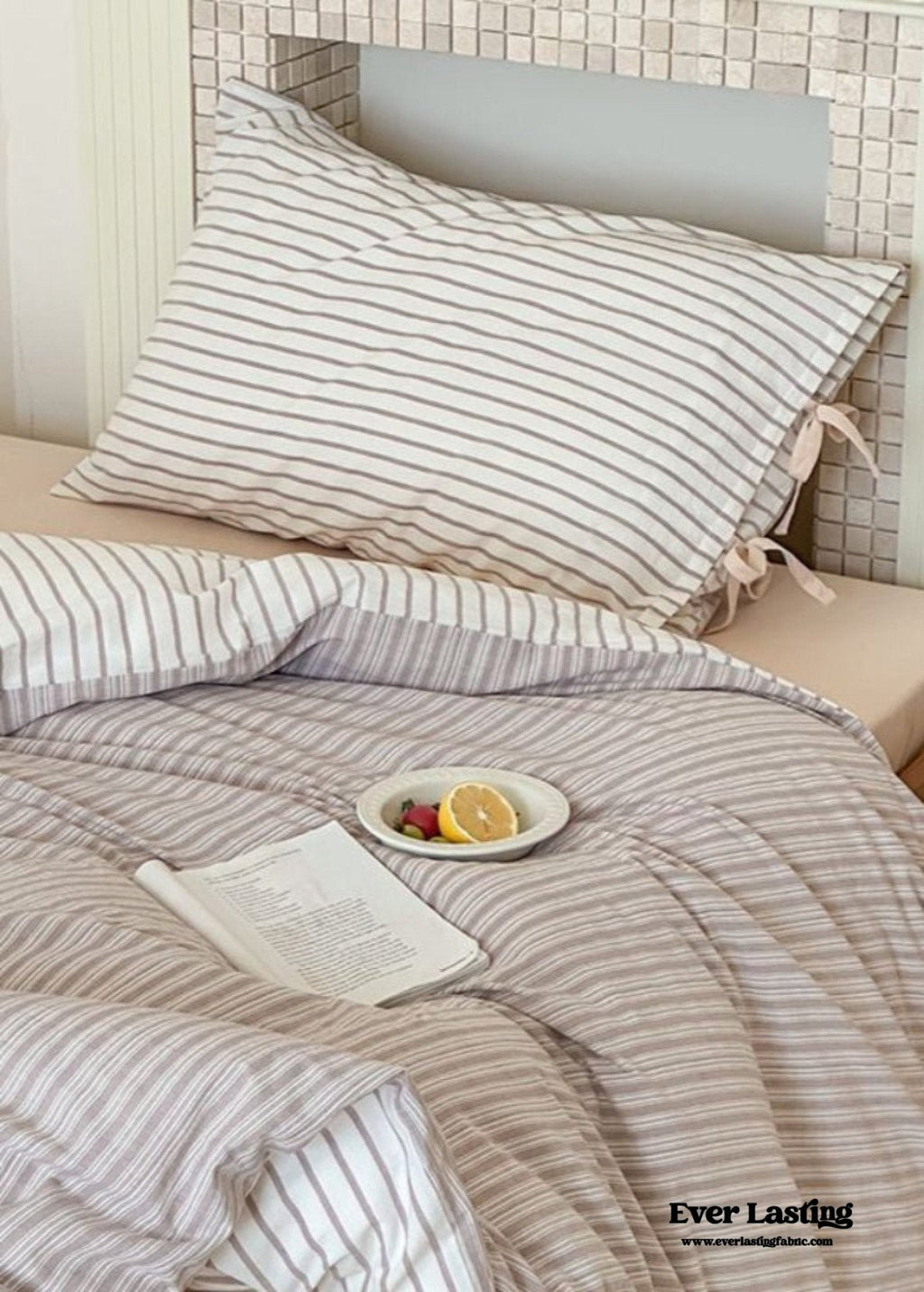 Josie Bow Tied Striped Bedding Set