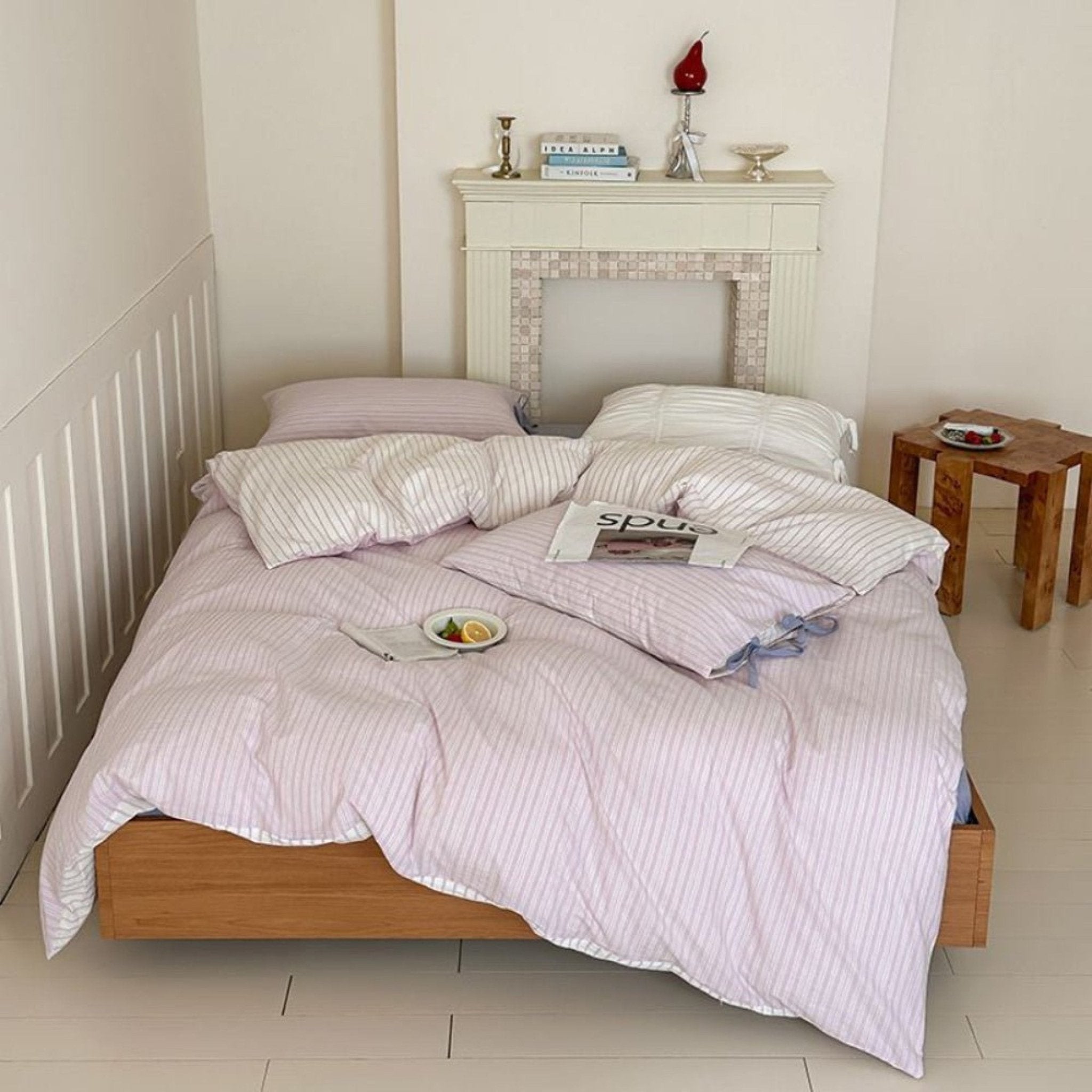 Josie Bow Tied Striped Bedding Set
