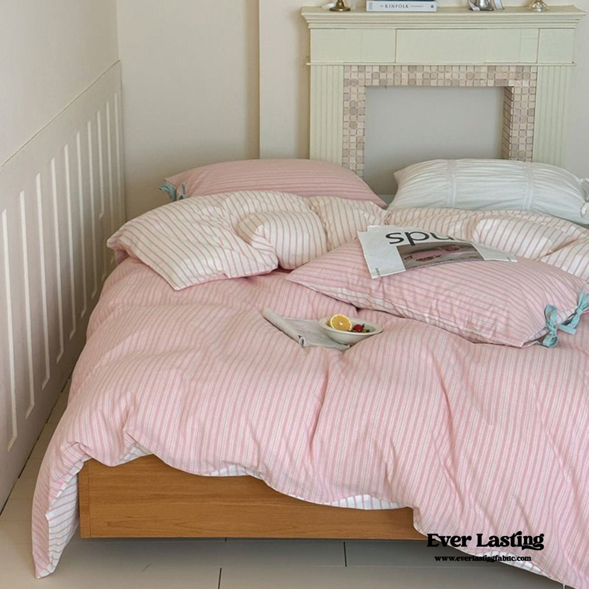 Josie Bow Tied Striped Bedding Set